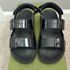 Gucci Authentic Dad sandal with box size 37 patent shows scratches